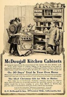   Ad McDougall Kitchen Cabinets Antique NICE   ORIGINAL ADVERTISING