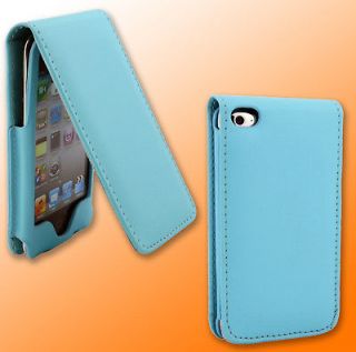 newly listed new teal blue leather case for apple ipod