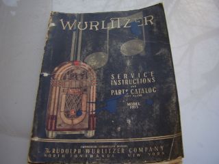  Original Wurlitzer 1947 1015 Jukebox Manual