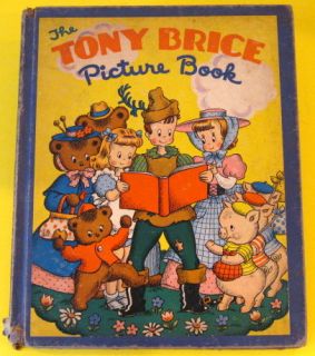 The Tony Brice Picture Book Vintage Nursery Rand McNally 1942 Cute HB 