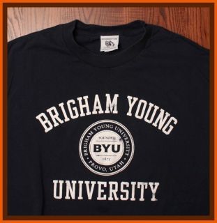 SALE TEE BYU Authentic Brigham Young University Blue Large NCAA T 