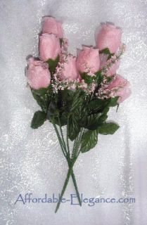 Roses Pink Silk Wedding Flowers Bouquets Centerpieces Bridal 