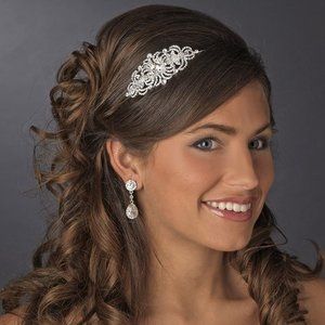 Rhinestone and Crystal Side Accent Bridal Wedding Prom Headband