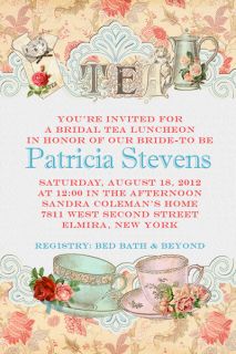   Party Luncheon Bridal Shower Wedding Teacup Invitations Brunch
