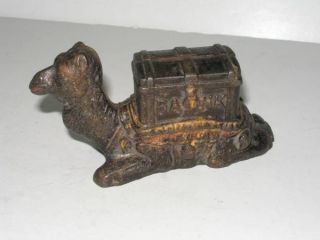 antique vintage cast iron camel coin bank