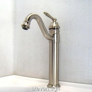 Satin Brushed Nickel Bathroom Vessel Sink Faucet Mixer Tap A33