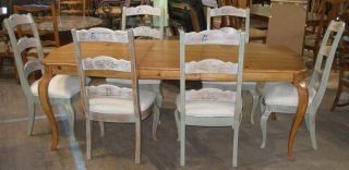 Thomasville Furniture Bridgehampton Dining Table & Hand Painted Chairs 