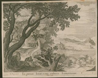 1630 The good Samaritan Landscape Joan Breughel / Published by Van 
