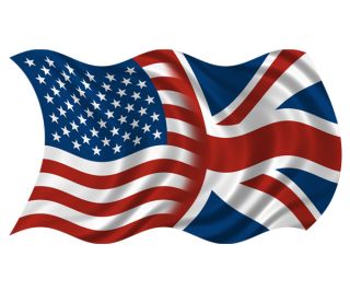 American British Wavy Flag Decal USA Britain Union Jack Vinyl Sticker 
