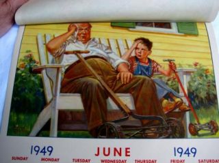 1949 Standard Oil Calendar Stevens Point Wi Artist Russel Sambrook