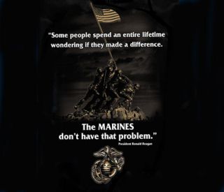 US Marine Corps Ronald Reagan Quote T shirt USMC Iwo Jima Memorial 