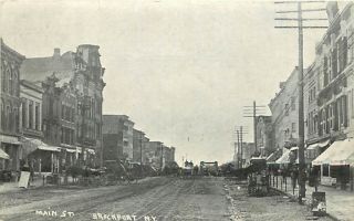 NY Brockport Main St Town View mailed 1908 Early S02217