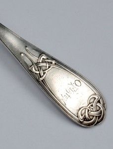   Antique 830 Silver Hallmarked BRODES BERGEN Monogrammed Serving Spoon