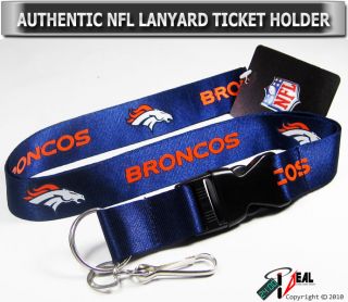 NFL Denver Broncos Official Lanyard Key Chain ID Blue