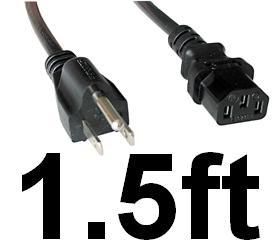 18 inch 1 5ft Short Standard Power Cord Cable Wire PC AC LCD Printer 