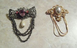 Vintage Pins Old Brooches Dangling Vintage Jewelry