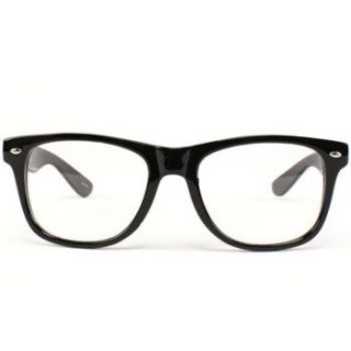 Nerd Geek Retro Clark Kent Clear Lens Buddy Eye Glasses Black Pivot 