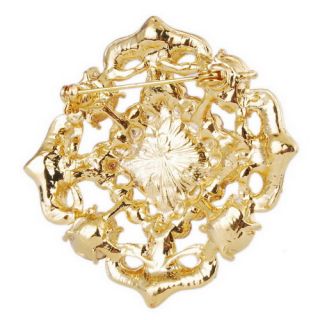 Fashion Wedding Party 6Colors Brooch Pin Gold Plated Rhinestone w 