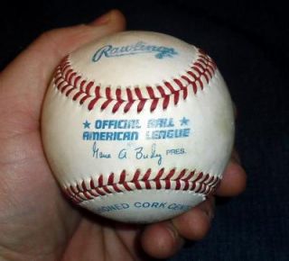   Hand Signed Baseball Rawlings Gene Budig w COA w Cube 171012