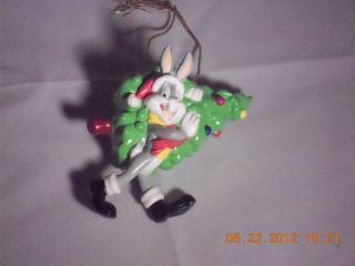 Bugs Bunny Carrying Christmas Tree Looney Tunes Collectible Ornament 