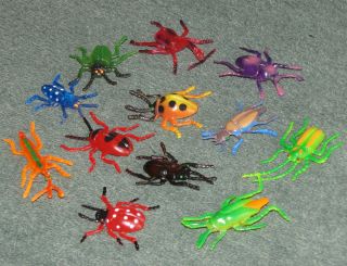 12 Soft Plastic Bugs Insects Great Party Favor