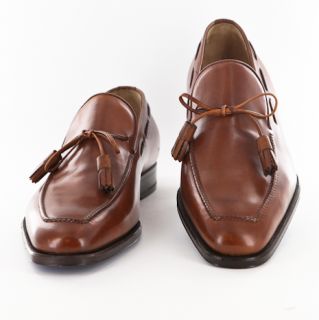 New $800 Sutor Mantellassi Caramel Brown Shoes 9 8
