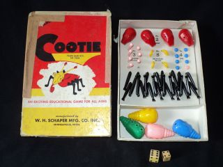 Vintage 1949 The Game of Cootie Bugs Build a Bug Original Box