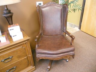 Wingback Executive Brown Leather Office Swival Chair