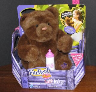 New FurReal Friends Luv Cubs Baby Brown Bear Huggable Interacts 