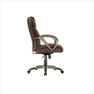 Sauder Gruga Executive Leather Brown Office Chair