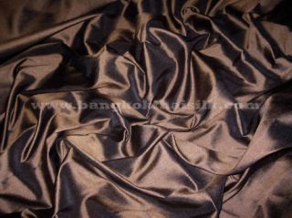 Chocolate Brown 100 Pure Silk Taffeta Fabric Curtain