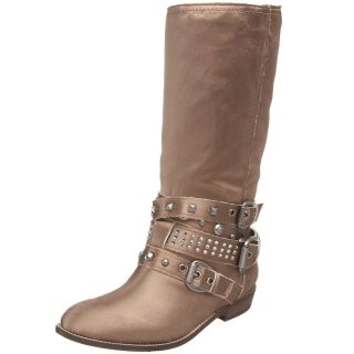 NWT GUESS Summit Western Brown Rinestone Studded Belted Cowgirl Boots 
