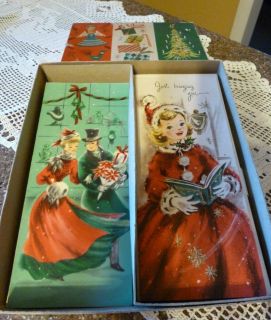 Lot of 11 Vintage Christmas Cards Original Box Envelopes