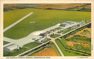 Brownsville Texas TX 1936 Aerial View Pan American Airways Terminal 