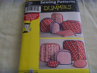 SIMPLICITY PATTERN SEWING 4 DUMMIES KITCHEN APPLIANCE COVER POT HOLDER 