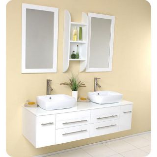 fresca bellezza white double vessel sink bathroom vanity time left