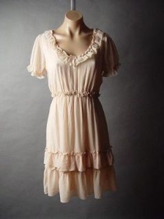   Victorian French Maiden Belle Marie Antoinette Ruffled fp Dress L