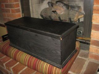 Antique Wood Chest Box Hand made 1930s Black piano Hinge 24 X 10