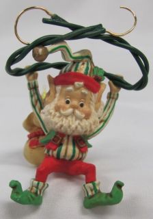 Complete Set of 10 Enesco Wee Tree Trimmers Christmas Ornaments 1989 