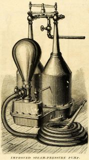   Improved Steam Pressure Pump William Burdon Vintage Machine Antique
