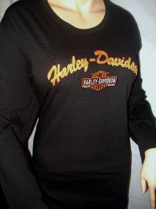 NWT Harley Davidson Black Enbroidered Long Sleeve Shirt Daytona Beach 