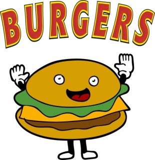 Burgers Hamburgers Concession Decal 12 Food Menu