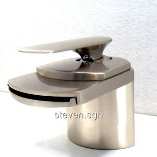 Brushed Nickel Big Mouth Waterfall Sink Faucet 0261E