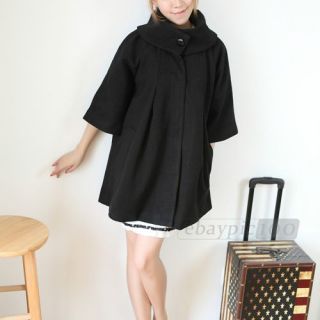 Thicken Cape Style Casual Loose Long Trench Coat Jacket Outwear Top M 
