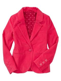 Gap Kids Bryant Park Soft Corduroy Blazer 6 7 8 10 Pink Azalea Jacket 