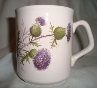 Burnside Pottery Scotland England Purple Thistle Mug