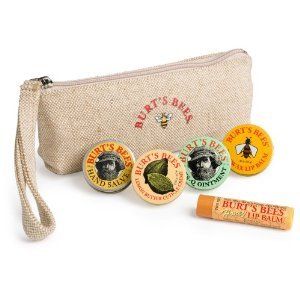 Burts Bees Pencil Pouch w Essential Lip Balm and More