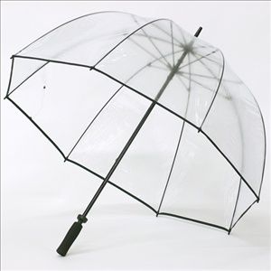 Large Clear Golf Bubble Dome Umbrella Black Trim 43