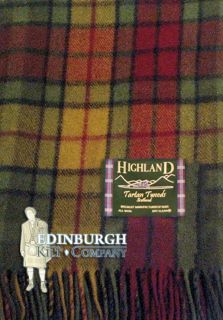 Highland Scottish 100 Pure Wool Tartan Rug Blanket Throw 18 Patterns 