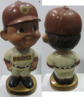1967 72 San Diego Padres Gold Base Nodder Bobble Head Doll
